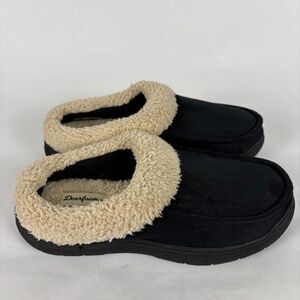 Dearfoams slippers Black with Lite Sherpa